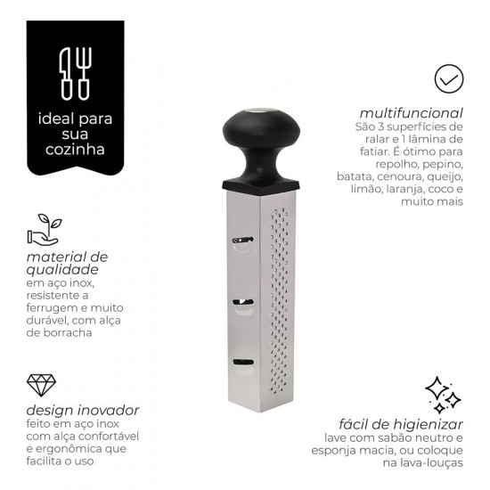 Ralador Para Mesa 4 Faces Inox 21,5cm